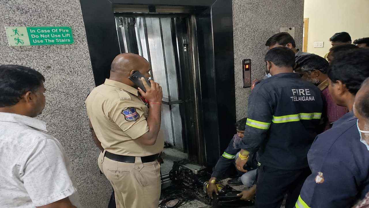 Rescue operation underway after fatal lift accident involving five year old girl at private hostel in Gachibowli Hyderabad