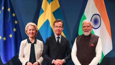 Prime Minister Narendra Modi and Swedish Prime Minister Ulf Kristersson during bilateral discussions on India Sweden strategic partnership, trade expansion, defence cooperation, and investment agreements.