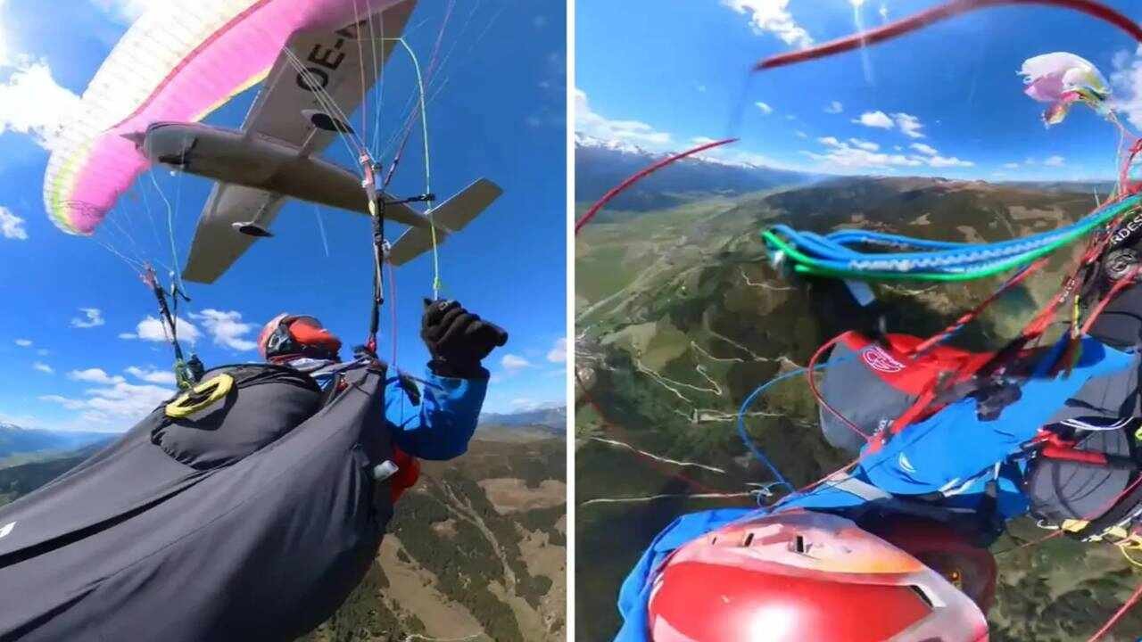 Plane Collides With Paraglider Mid Air Over Austrian Alps