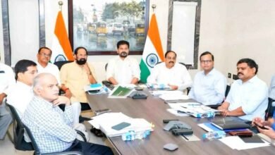 Telangana officials reviewing paddy and maize procurement during a government meeting led by CM Revanth Reddy