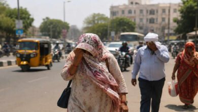 Telangana residents protect themselves from extreme heat as temperatures cross 46 degrees during severe heatwave conditions across several districts