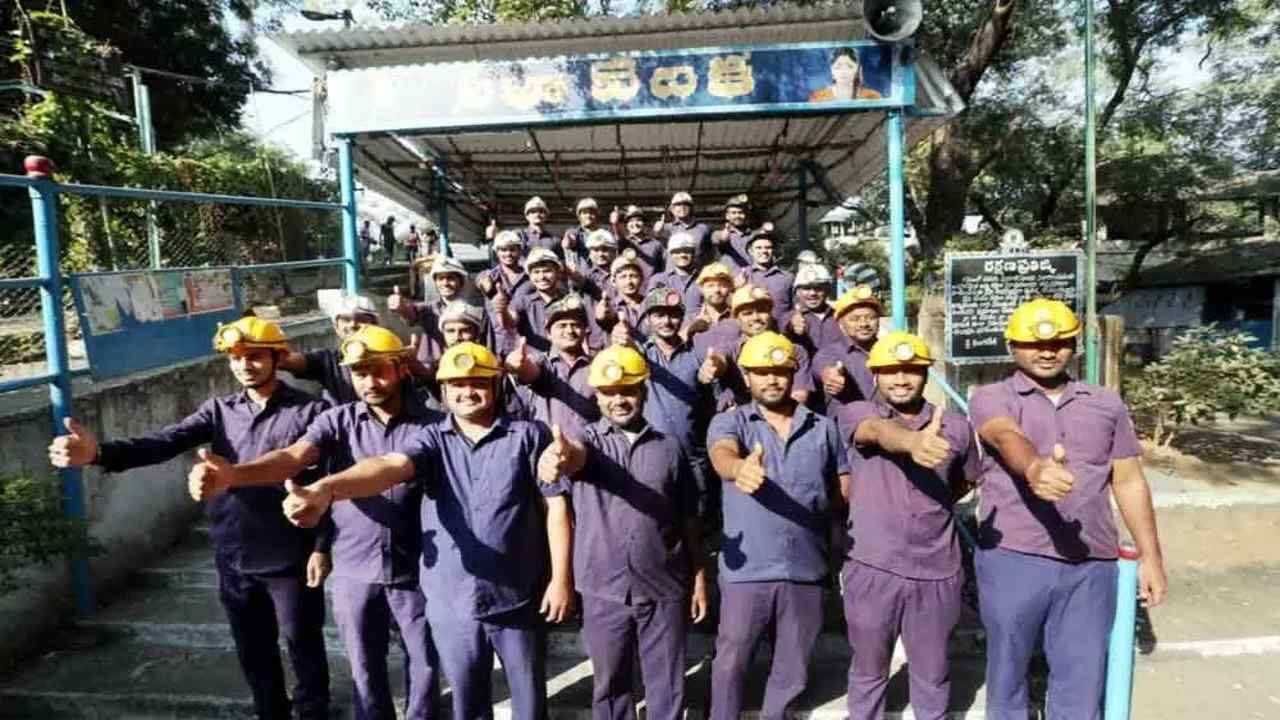Singareni mine rescue team members during an international underground rescue competition in Zambia
