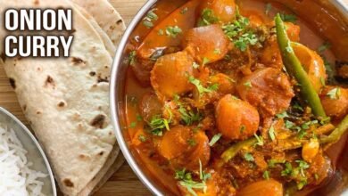 10 Minute Onion Curry Quick Easy Recipe for Tasty Homemade Gravy Using Simple Kitchen Ingredients Without Vegetables
