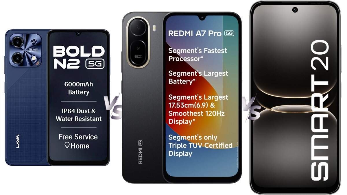 Budget Smartphone Battle Under 15000 Infinix Smart 20 vs Lava Bold N2 5G vs Redmi A7 Pro Compared