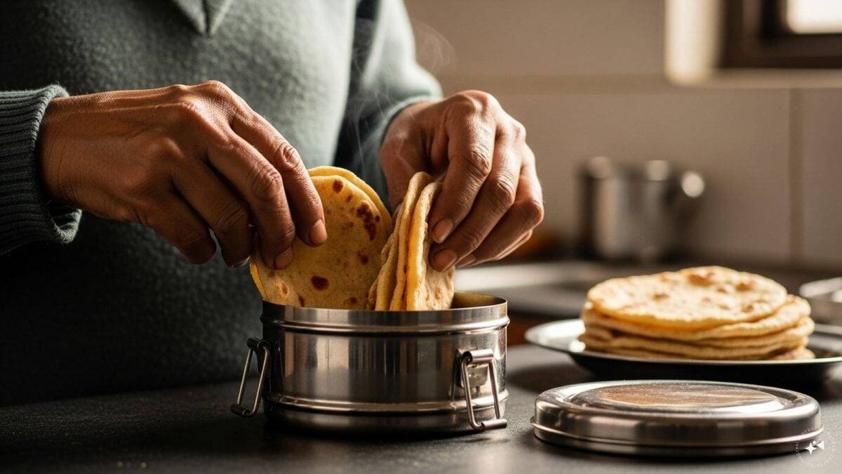Smart Kitchen Hack Makes Four Soft Chapatis at Once Saving Time in Busy Mornings
