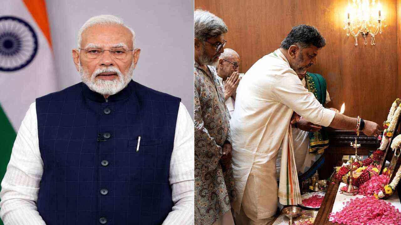 DK Shivakumar takes charge as Karnataka Chief Minister while Prime Minister Narendra Modi extends congratulations on the new responsibility
