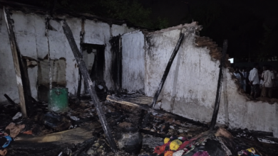 Fire accident in Miryalaguda claiming the lives of three members of a family after a suspected short circuit and cylinder explosion