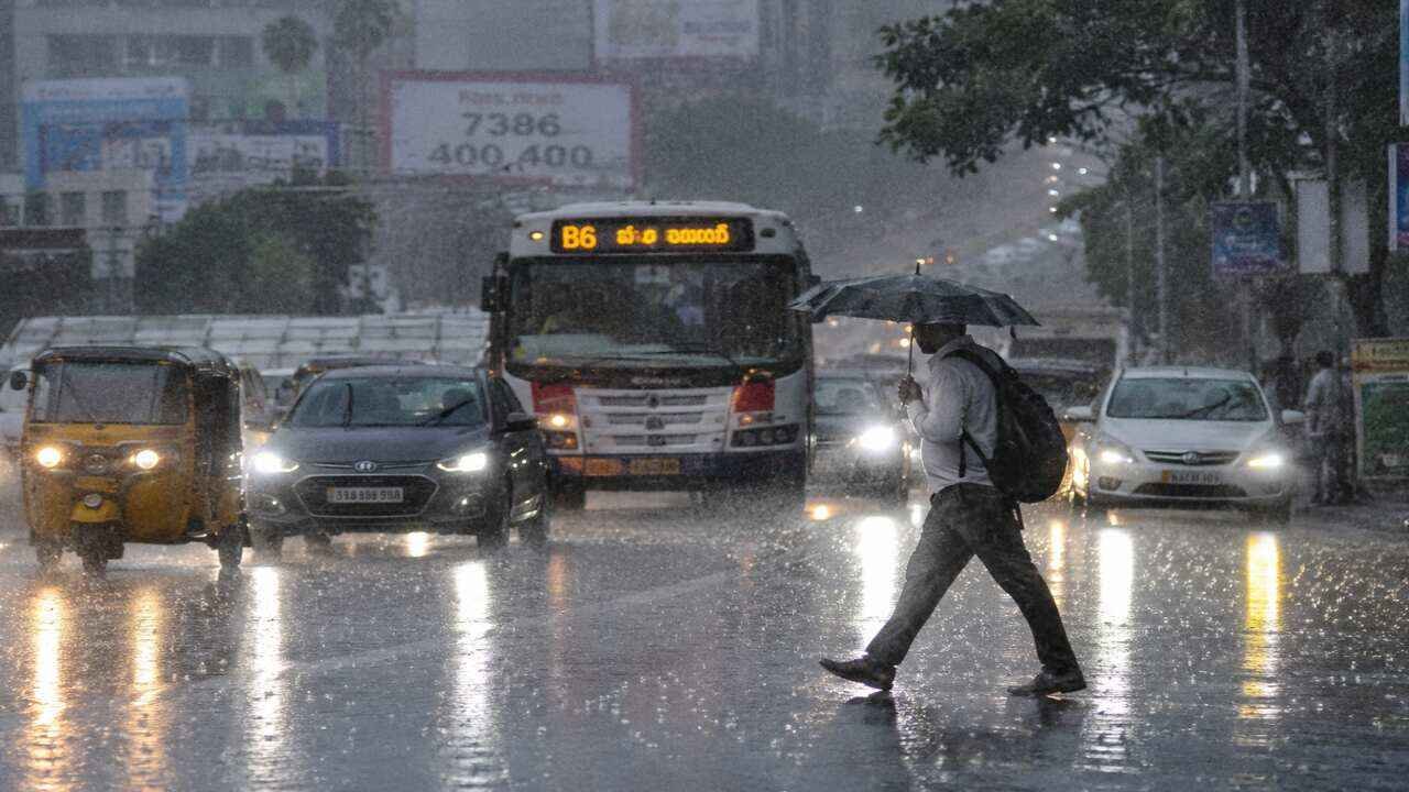 Hyderabad Meteorological Centre warns of heavy rainfall and strong winds across Telangana as southwest monsoon activity strengthens in the state.