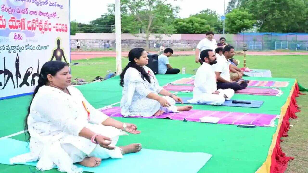 Telangana Yoga Day: Telangana Marks International Yoga Day with Enthusiastic Participation