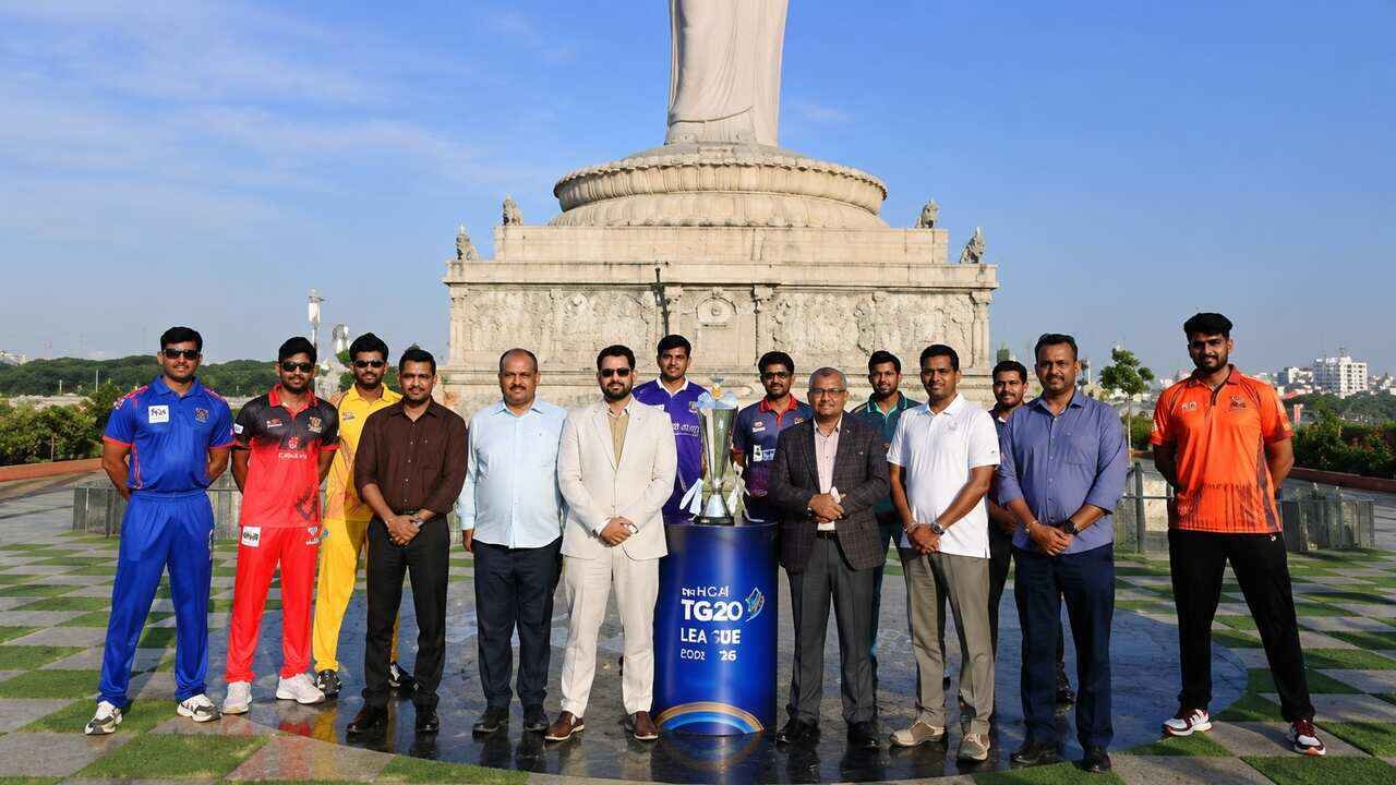 TG20 Trophy Unveiled: TG20 League 2026 Trophy Unveiled at Hyderabad Landmark Ahead of Tournament