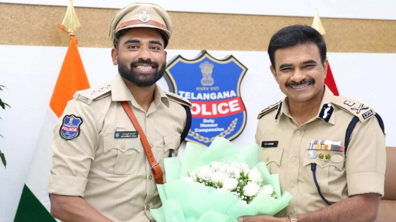 Mohammed Siraj Meets Telangana DGP CV Anand Following DSP Appointment
