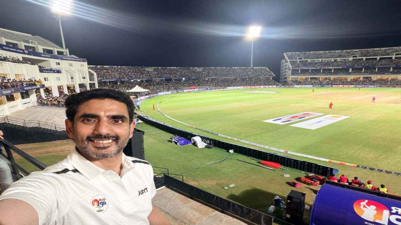 Nara Lokesh Attends APL 2026 Final: Nara Lokesh Joins Andhra Premier League 2026 Final Celebration in Mangalagiri