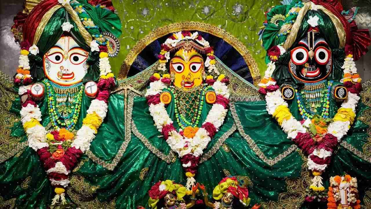 Decorated chariots carrying Lord Jagannath during the annual Rath Yatra in Secunderabad
