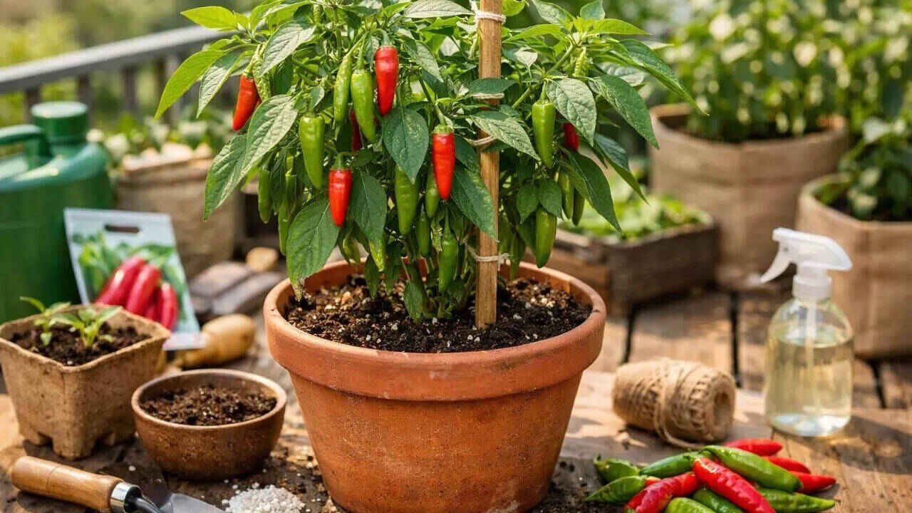 Grow Fresh Green Chillies at Home Using Kitchen Seeds