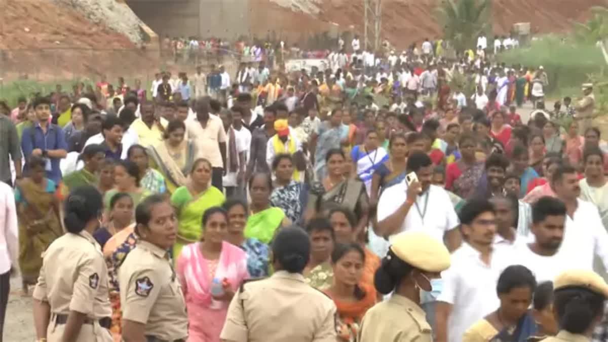 Massive Crowds Gather for Bhogapuram International Airport Inauguration