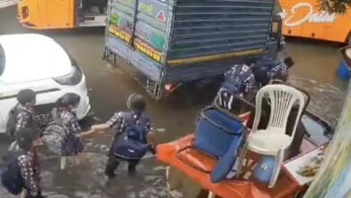 Three School Children Rescued After Falling into Drain During Delhi Flooding