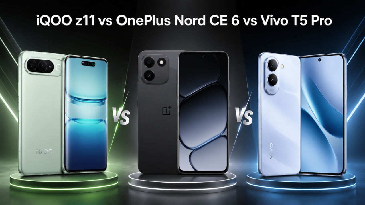 Vivo T5 5G Vs iQOO Z11 Vs OnePlus Nord CE 6 Which Phone Is Better Under Rs 50000