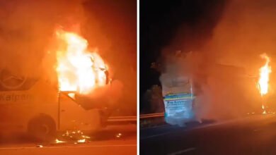 Greater Noida Bus Fire: 9 Killed After Bus Catches Fire on Yamuna Expressway in Greater Noida